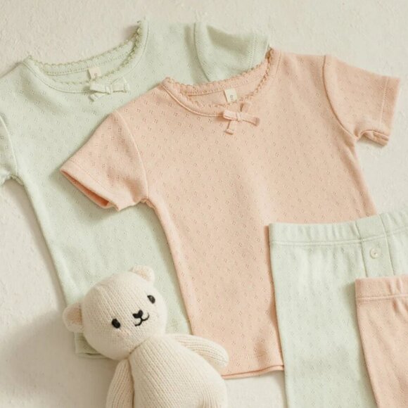 NWT - Quincy Mae Pointelle Melon set - Picture 2 of 2